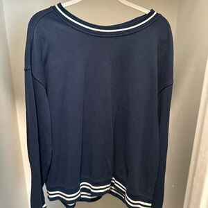 Goodfellow & Co. Navy Blue Striped Sweatshirt